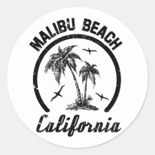 Sticker Rond Malibu Beach