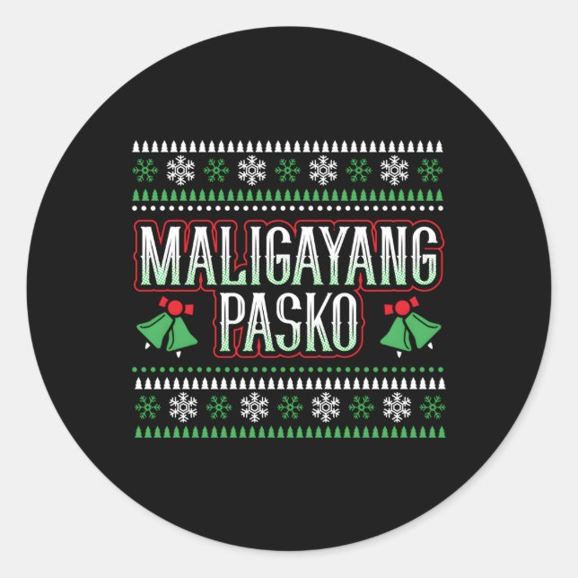 Sticker Rond Maligayang Pasko Philipes Merry (Devant)