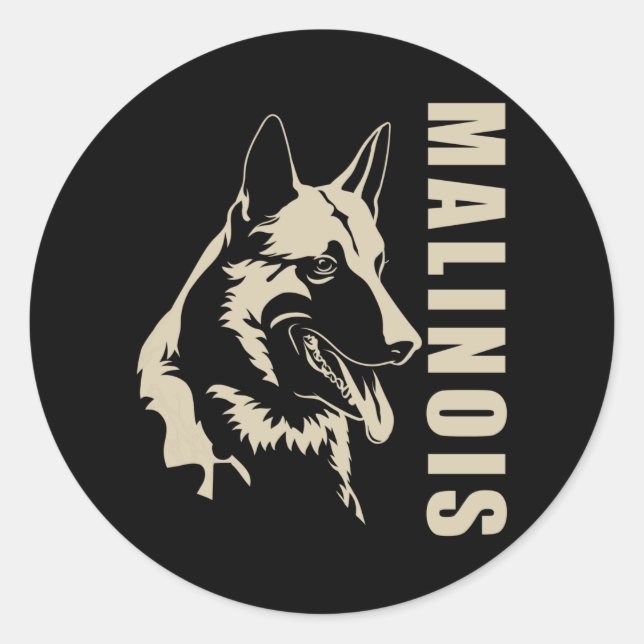 Sticker Rond Malinois (Devant)