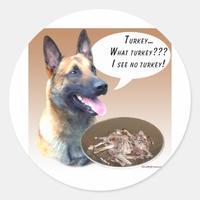Sticker Rond Malinois belge Turquie (Devant)