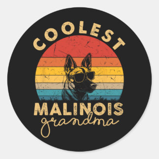 Sticker Rond Malinois Les Cadeaux De Grand-Mère Les Plus Cools 