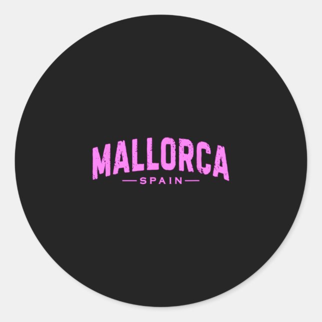 Sticker Rond Mallorca Spain Balearic Islands Vacation Summer Be (Devant)