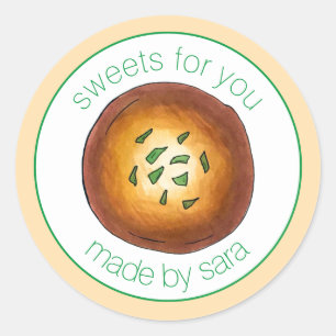 Sticker Rond Malpua indien fait maison Pancake Mithai Sweets