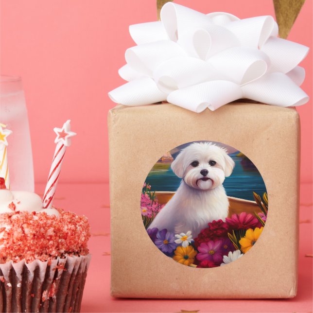 Sticker Rond Maltais à la pagaie : une aventure Pittoresque (Fête)