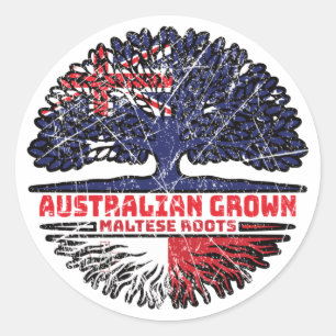 Sticker Rond Malte Maltais Australie Australie drapeau des raci