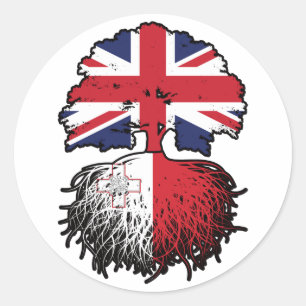 Sticker Rond Malte Maltese Royaume-Uni Royaume-Uni Royaume-Uni