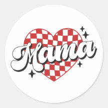 Mama À damiers Coeur