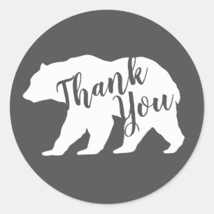 Sticker Rond Mama Bear Baby shower Woodland Lodge