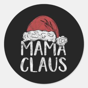 Sticker Rond Mama Claus Costume de Noël Cadeau Père Noël Corres