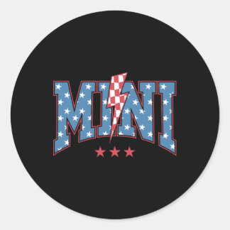 Sticker Rond Mama Dada Mini 4 juillet Famille Américaine Assort