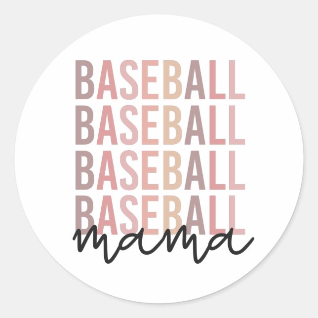 Sticker Rond Mama de baseball | Cadeaux de maman de baseball (Devant)