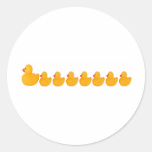 Sticker Rond Mama Duck and duckies