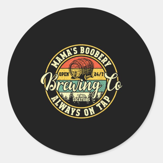 Sticker Rond Mama Ery Breastfeeding Brewery New Mom Brewing Co  (Devant)