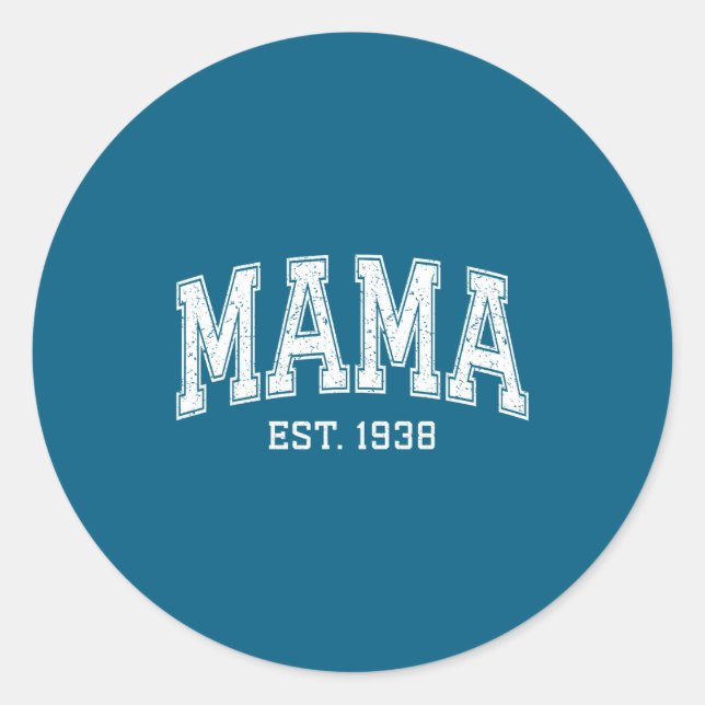 Sticker Rond Mama Est 1938 Mom D Mothers Day Ized  (Devant)