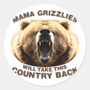 Sticker Rond Mama Grizzlies