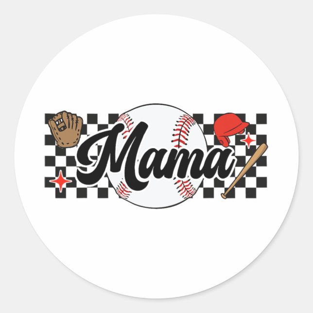 Sticker Rond Mama Jeu Vibes Fête des mères Fête des femmes Base (Devant)