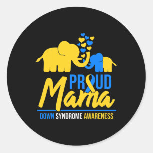 Sticker Rond Mama Maman en bas du syndrome jour de sensibilisat