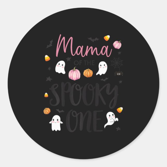 Sticker Rond Mama Of The Soky One Girl 1st Birthday Nk Hallowee (Devant)