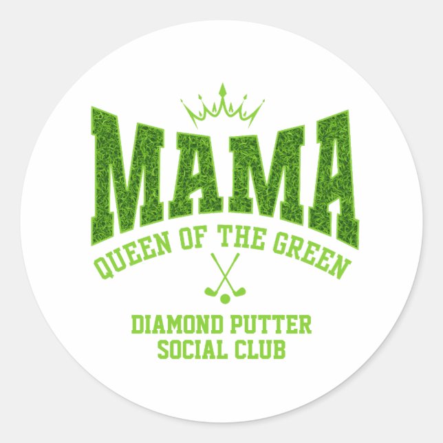 Sticker Rond MAMA REEN DU GREEN Women's Golf (Devant)