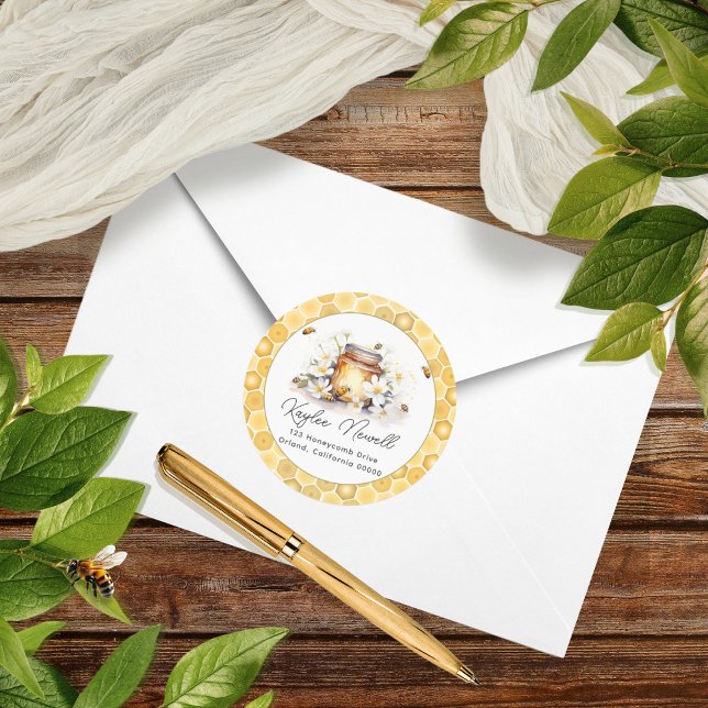 Sticker Rond Mama to Bee Flowers and Bees Honey Adresse de reto (Créateur téléchargé)