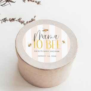 Sticker Rond Mama to Bee Honey Baby shower neutre entre les sex