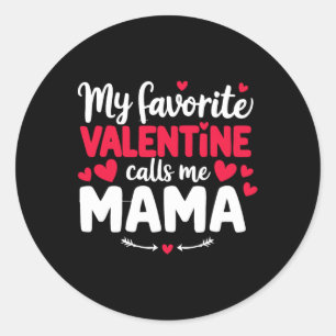 Sticker Rond Mama Valentine Cute Romantique Valentines Jour Cou