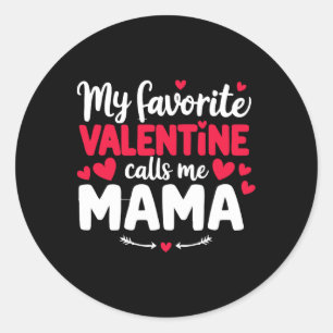 Sticker Rond Mama Valentine Mignon Couple Romantique de la Sain
