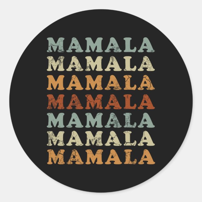 Sticker Rond Mamala Kamala Harris &#' ; 24 Démocrate (Devant)