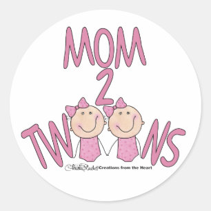 Sticker Rond Maman 2 Twins Girls