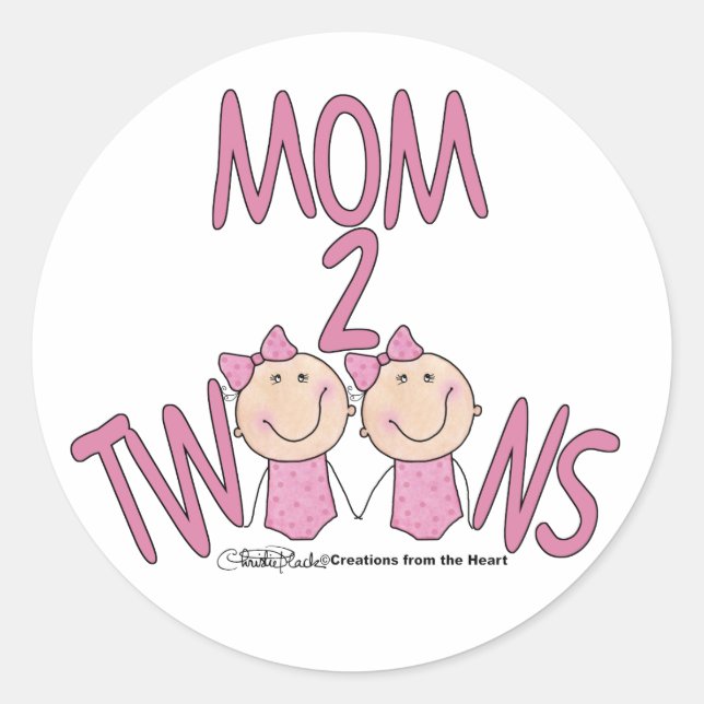Sticker Rond Maman 2 Twins Girls (Devant)
