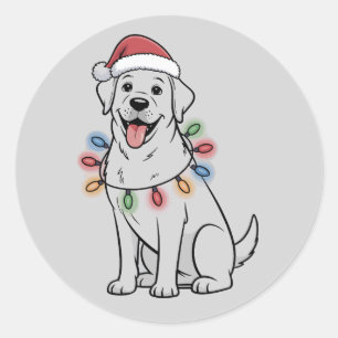 Sticker Rond Maman amateur de chien labrador retriever Noël San