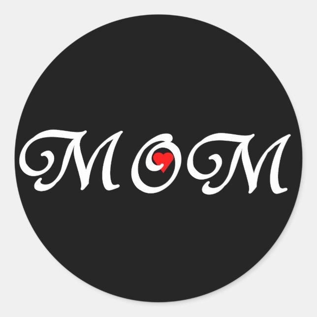 Sticker Rond Maman au coeur rouge (Devant)