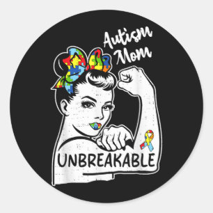 Sticker Rond Maman Autisme Sensibilisation Parent Enfant Autist