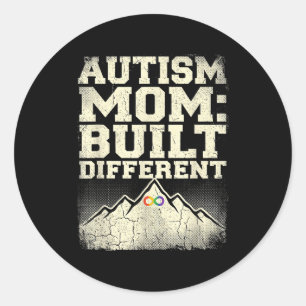 Sticker Rond Maman autiste amour soutien sensibilisation à l'au
