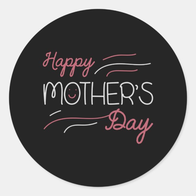Sticker Rond Maman - Bonne fête des mères (Devant)