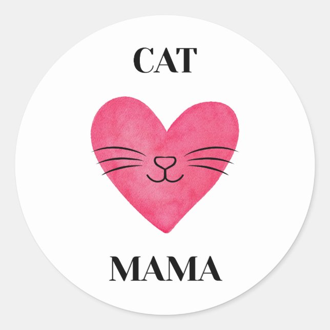 Sticker Rond Maman Chat Mignon (Devant)