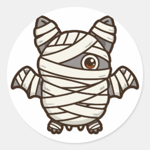 Sticker Rond Maman Chauve-Souris Halloween Mignonne
