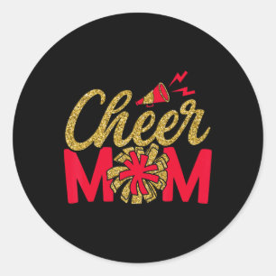 Sticker Rond Maman Cheerleader Cheerleading Maman de Cheerleade