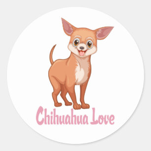 Sticker Rond Maman Chihuahua Mignonne Sauvetage de Chien Chiot