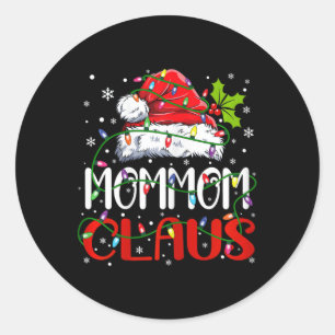 Sticker Rond Maman Claus Noël Père Noël Correspondre famille No