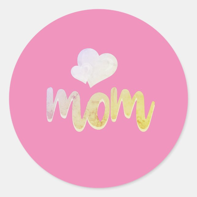Sticker Rond Maman - Coeur (Devant)
