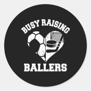 Sticker Rond Maman cœur de foot de hockey enlevant Byllers jeu