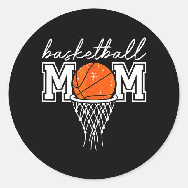 Sticker Rond Maman de baseball Mère Léopard Basball Panier File (Devant)