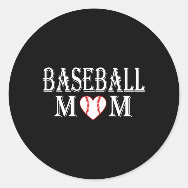 Sticker Rond Maman De Baseball Pour Les Moms De Sport (Devant)