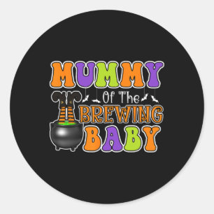 Sticker Rond Maman De Bébé Brassant Costume Halloween 1