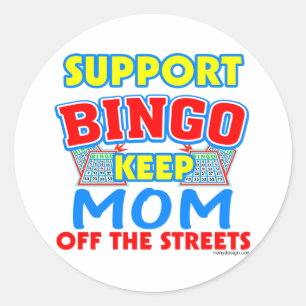 Sticker Rond Maman de bingo-test de soutien