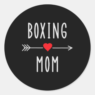 Sticker Rond Maman de boxe drôle de boxe féminine Mma Muay Thai
