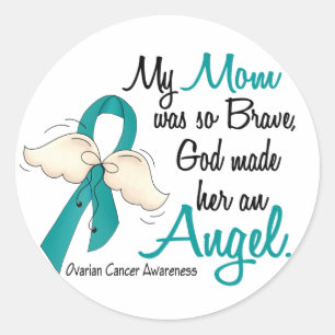 Sticker Rond Maman de Cancer ovarien de l'ange 2