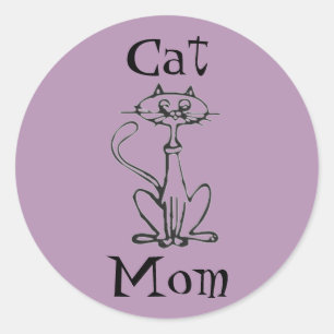 Sticker Rond Maman de chat