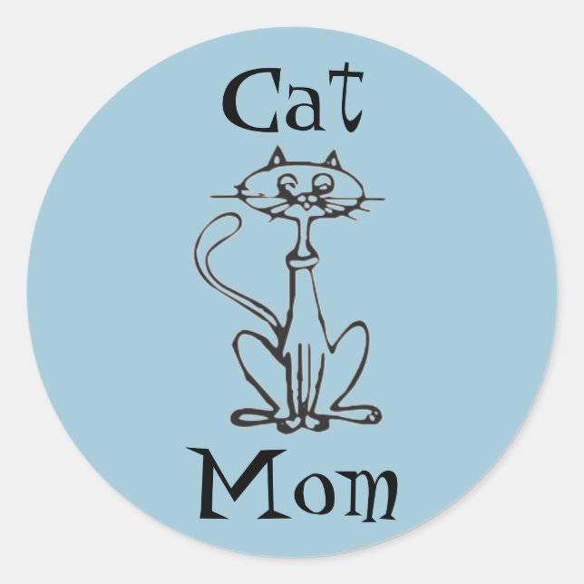 Sticker Rond Maman de chat (Devant)